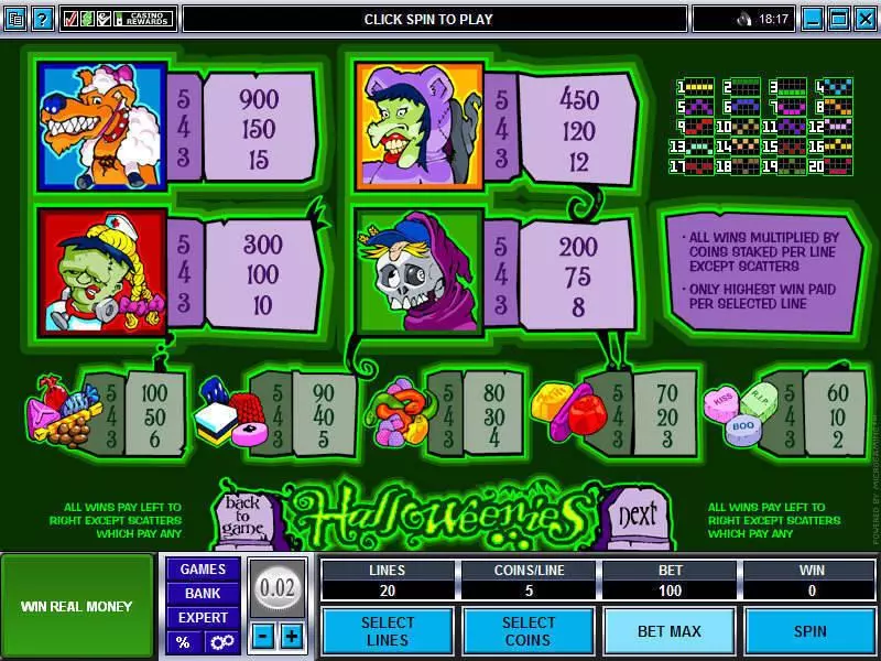 Halloweenies Fun Slot Game made by Microgaming with 5 Reel and 20 Line