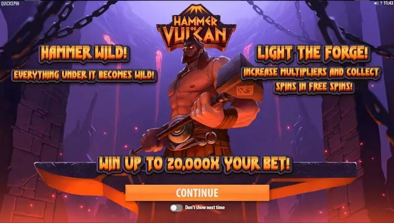 Hammer of Vulcan Fun Slot Game made by Quickspin with 6 Reel and 4096 Line