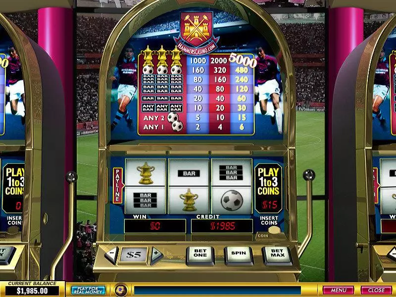 Hammers Casino Fun Slot Game made by PlayTech with 3 Reel and 1 Line