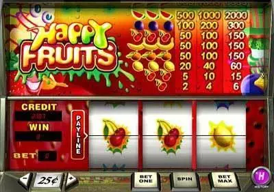 Happy Fruits Fun Slot Game made by PlayTech with 3 Reel and 1 Line