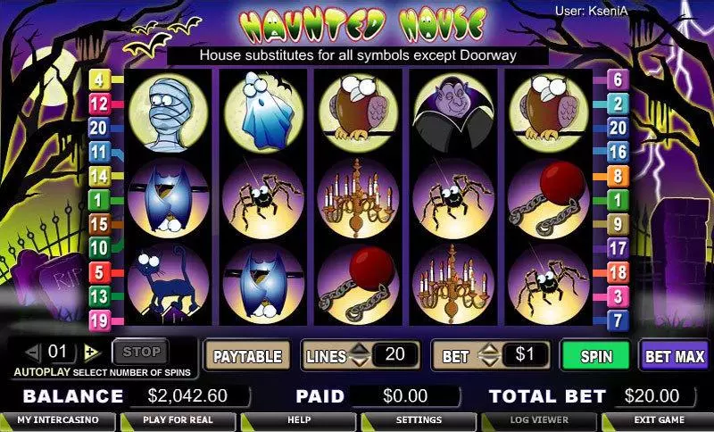 Haunted House Fun Slot Game made by CryptoLogic with 5 Reel and 20 Line