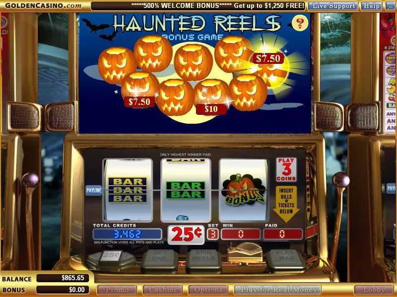 Haunted Reels Fun Slot Game made by Vegas Technology with 3 Reel and 1 Line
