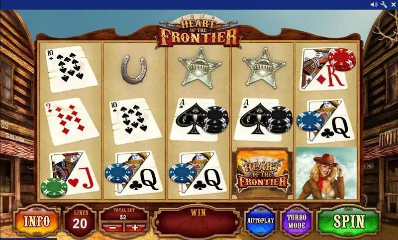 Heart of the Frontier Fun Slot Game made by PlayTech with 5 Reel and 20 Line