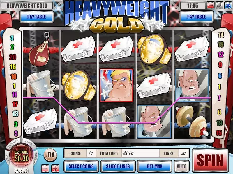 Heavyweight Gold Fun Slot Game made by Rival with 5 Reel and 20 Line