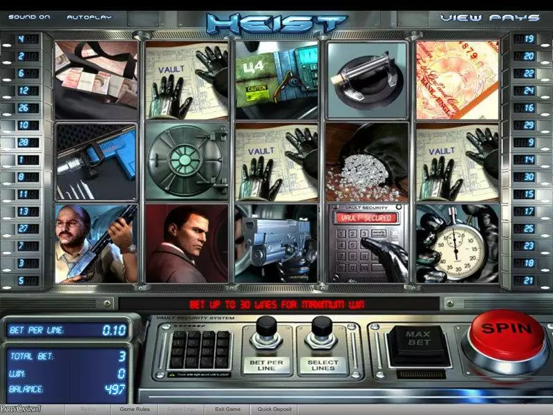 Heist Fun Slot Game made by BetSoft with 5 Reel and 30 Line