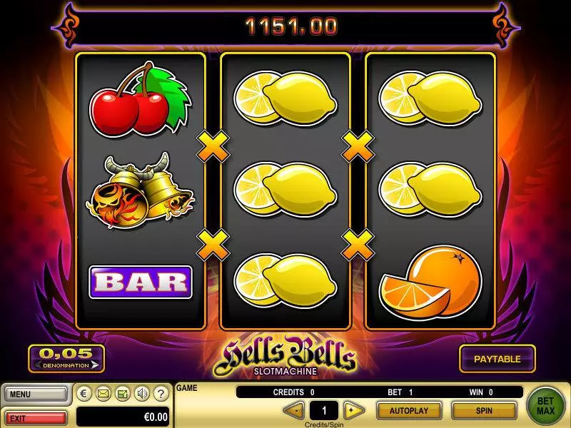 Hells Bells Fun Slot Game made by GTECH with 3 Reel and 27 Line