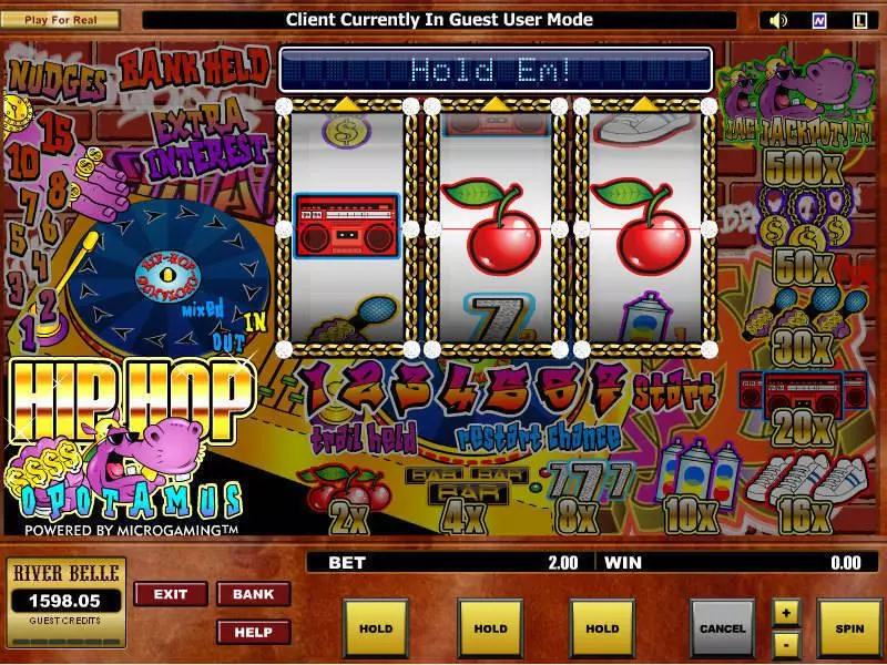 HipHopopotamus Fun Slot Game made by Microgaming with 3 Reel and 1 Line