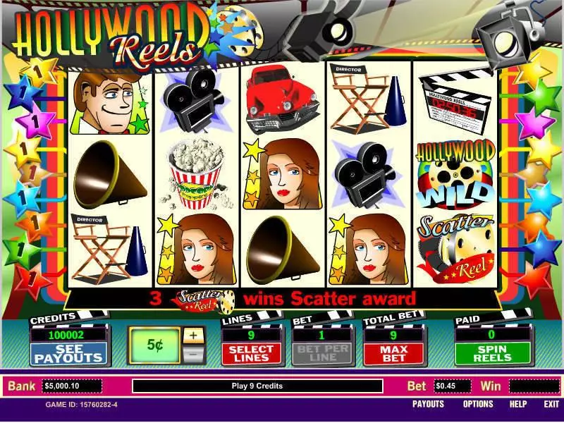 Hollywood Reels Fun Slot Game made by Parlay with 5 Reel and 9 Line