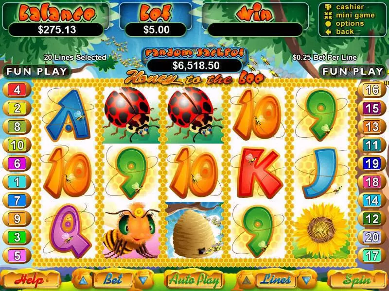 Honey to the Bee Fun Slot Game made by RTG with 5 Reel and 20 Line