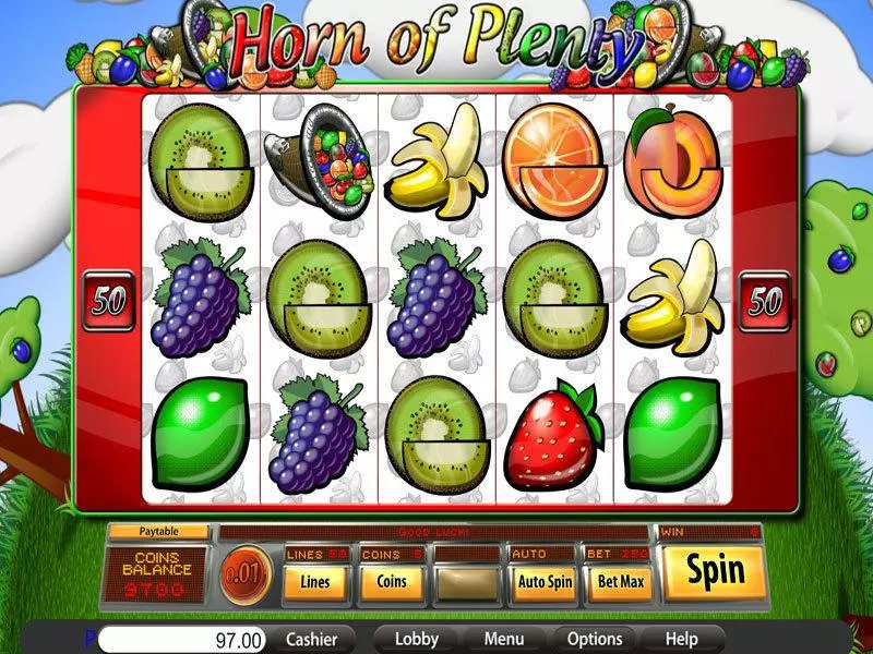Horn of Plenty Fun Slot Game made by Saucify with 5 Reel and 50 Line