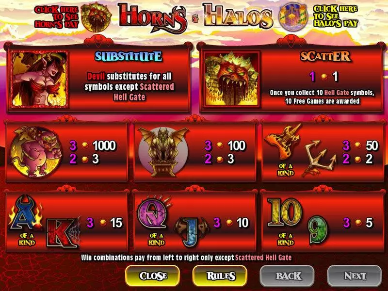 Horns and Halos Fun Slot Game made by CryptoLogic with 6 Reel and 15 Line