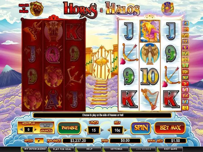 Horns and Halos Fun Slot Game made by CryptoLogic with 6 Reel and 15 Line