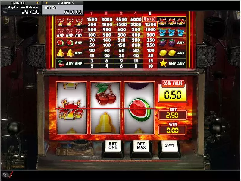 Hot 7's Fun Slot Game made by GamesOS with 3 Reel and 1 Line