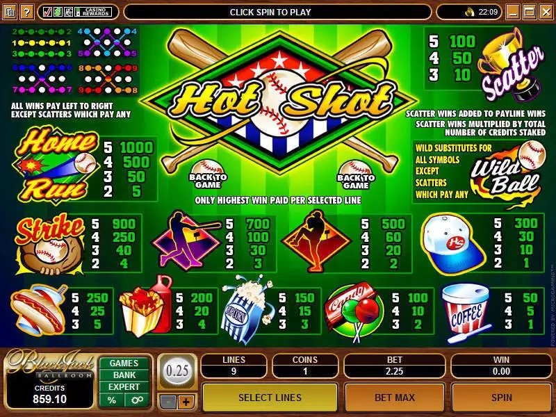 Hot Shot Fun Slot Game made by Microgaming with 5 Reel and 9 Line