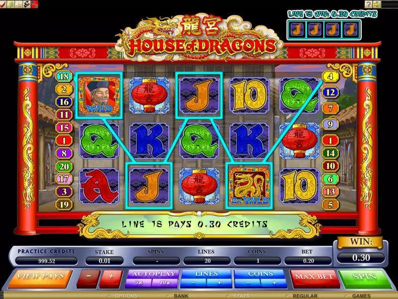 House of Dragons Fun Slot Game made by Microgaming with 5 Reel and 20 Line