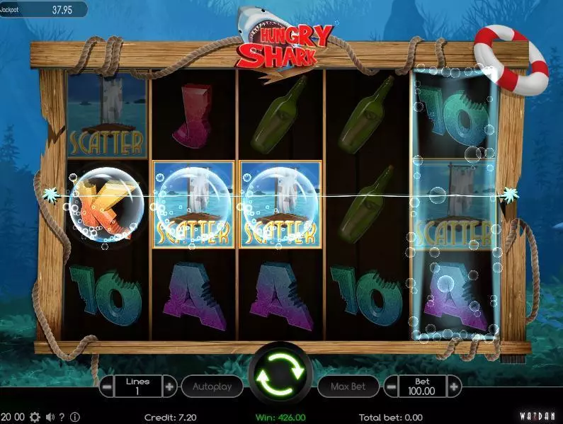 Hungry Shark Fun Slot Game made by Wazdan with 5 Reel and 10 Line