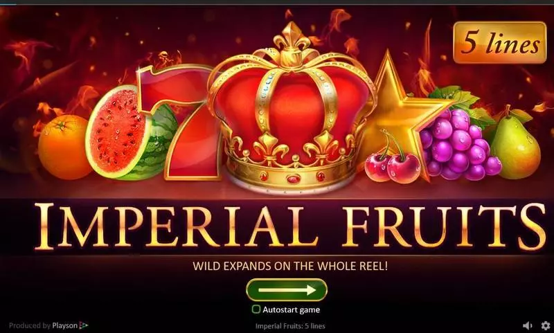 Imperial Fruits Fun Slot Game made by Playson with 5 Reel and 5 Line