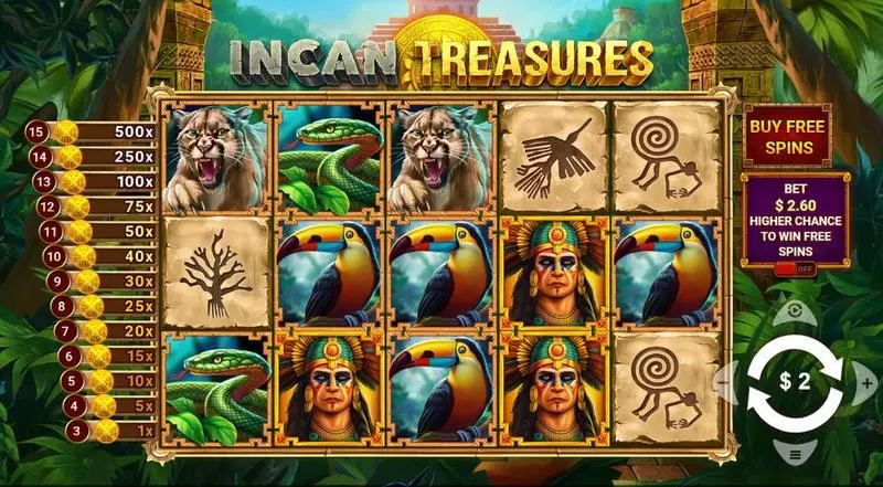 Incan Treasures Fun Slot Game made by Wizard Games with 5 Reel and 20 Line
