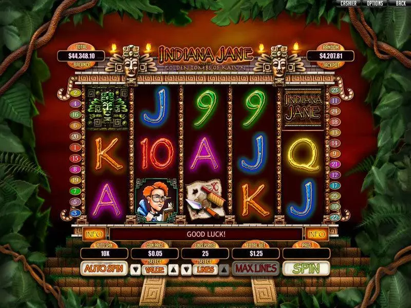 Indiana Jane Fun Slot Game made by RTG with 5 Reel and 25 Line