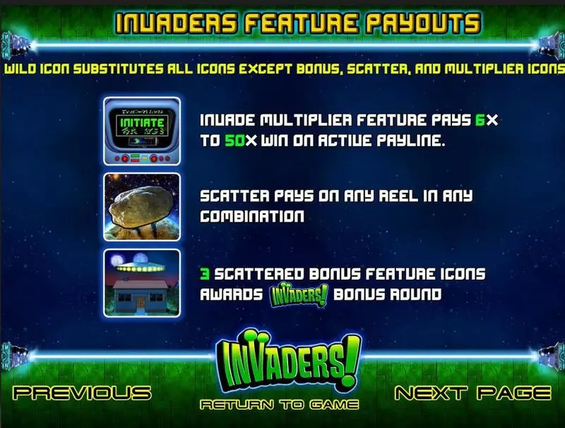 Invaders Fun Slot Game made by BetSoft with 5 Reel and 20 Line