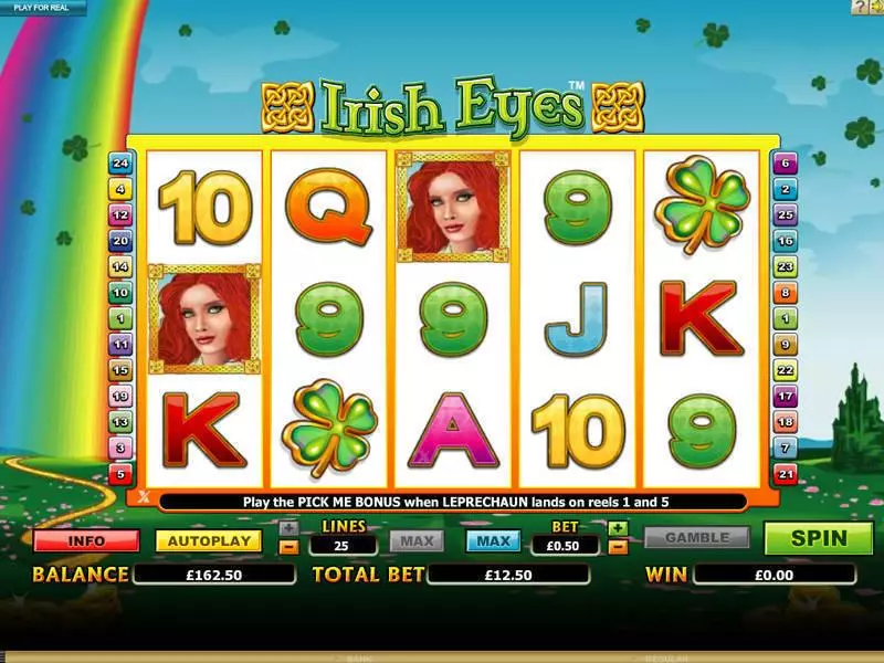 Irish Eyes Fun Slot Game made by Microgaming with 5 Reel and 20 Line
