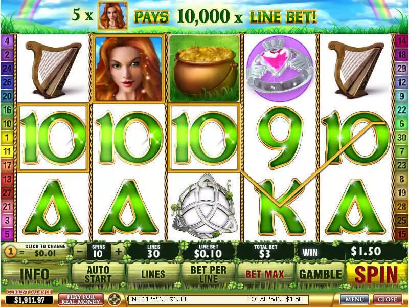 Irish Luck Fun Slot Game made by PlayTech with 5 Reel and 30 Line