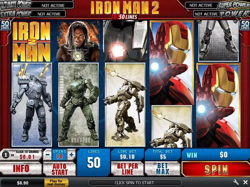 Iron Man 2 50 Line Fun Slot Game made by PlayTech with 5 Reel and 50 Line