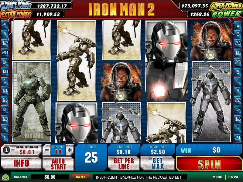 Iron Man 2 Fun Slot Game made by PlayTech with 5 Reel and 25 Line