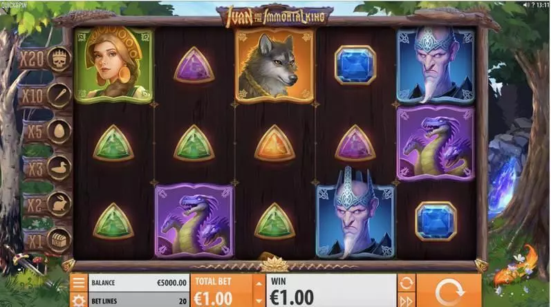 Ivan and the Immortal King  Fun Slot Game made by Quickspin with 5 Reel and 20 Line