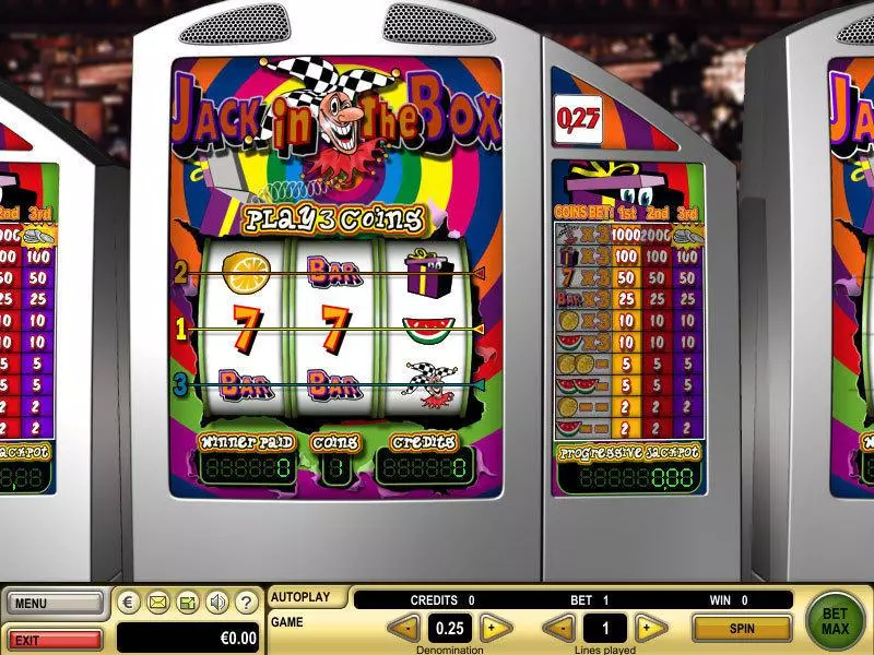 Jack in the Box Fun Slot Game made by GTECH with 3 Reel and 3 Line