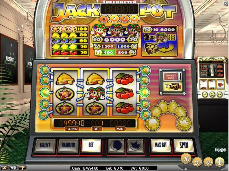 Jackpot 6000 Fun Slot Game made by NetEnt with 3 Reel and 5 Line