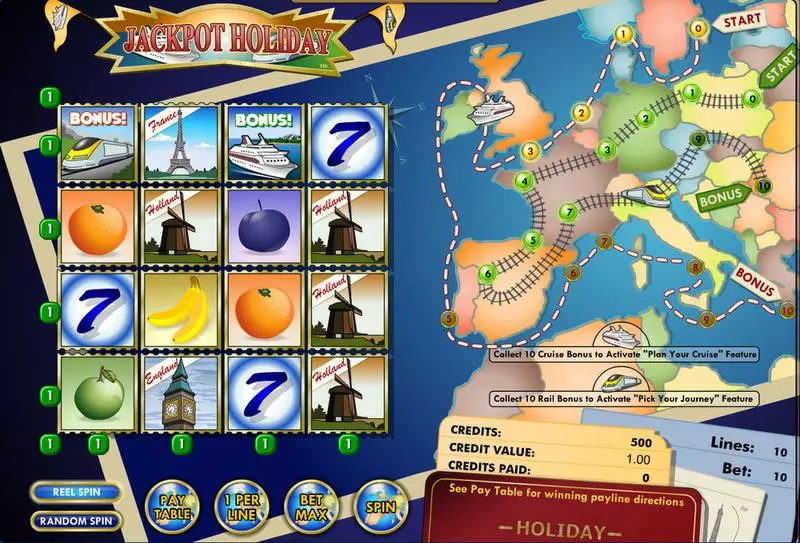 Jackpot Holiday Fun Slot Game made by Amaya with 16 Reel and 10 Line