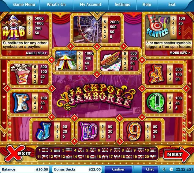 Jackpot Jamboree Fun Slot Game made by Leap Frog with 5 Reel and 20 Line