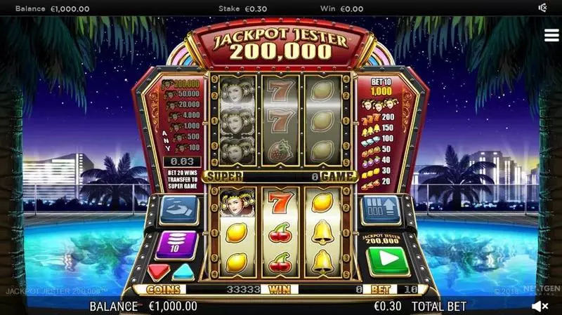 Jackpot Jester 200000  Fun Slot Game made by NextGen Gaming with 3 Reel and 5 Line