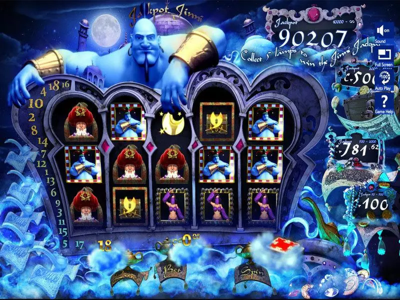Jackpot Jinni Fun Slot Game made by Slotland Software with 5 Reel and 18 Line