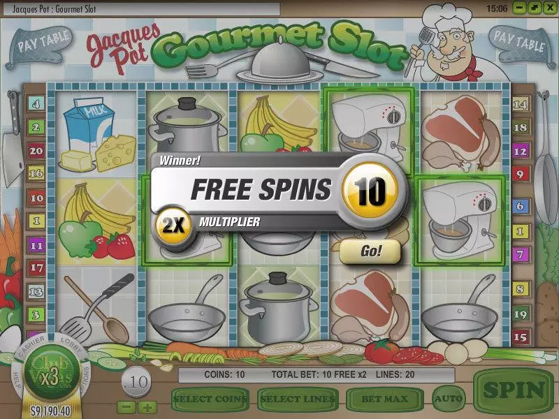 Jacques Pot Gourmet Fun Slot Game made by Rival with 5 Reel and 20 Line
