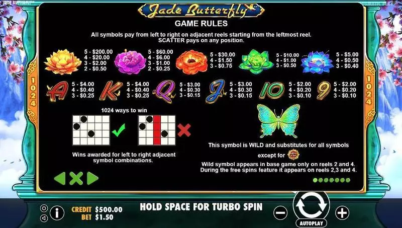 Jade Butterfly Fun Slot Game made by Pragmatic Play with 5 Reel and 1024 Way