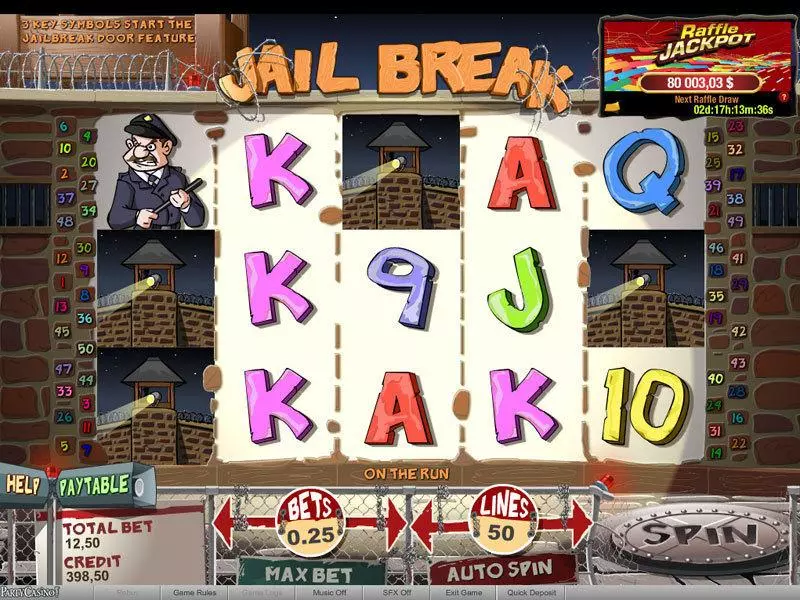 Jail Break Raffle Fun Slot Game made by bwin.party with 5 Reel and 50 Line