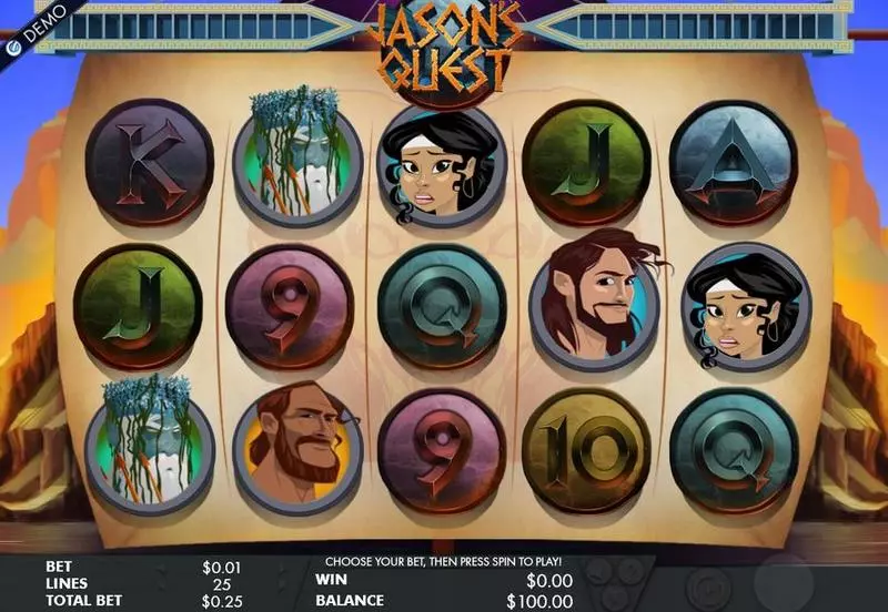Jason's Quest Fun Slot Game made by Genesis with 5 Reel and 25 Line