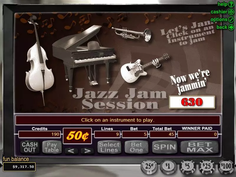 Jazz Time Fun Slot Game made by RTG with 5 Reel and 9 Line