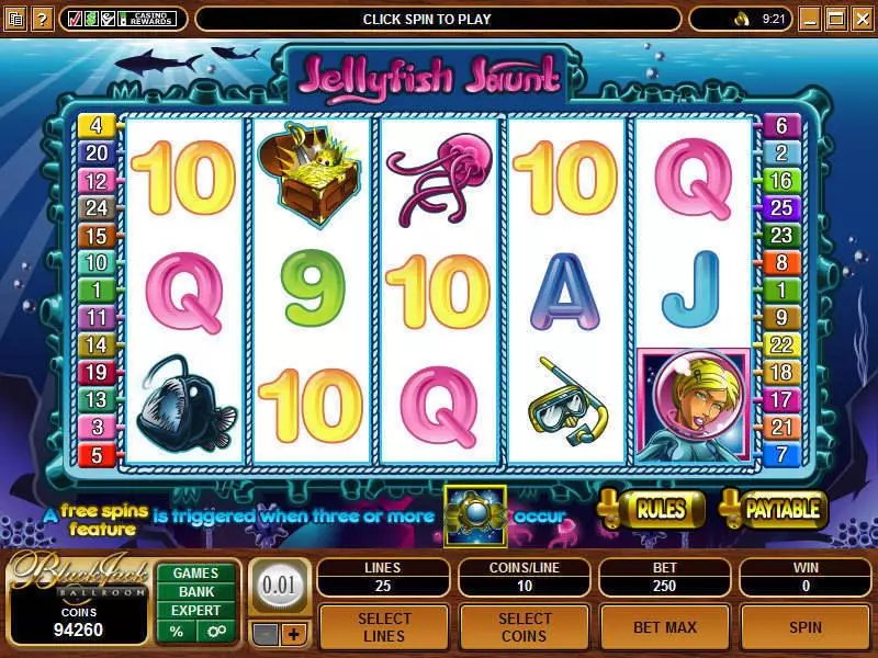 Jellyfish Jaunt Fun Slot Game made by Microgaming with 5 Reel and 25 Line