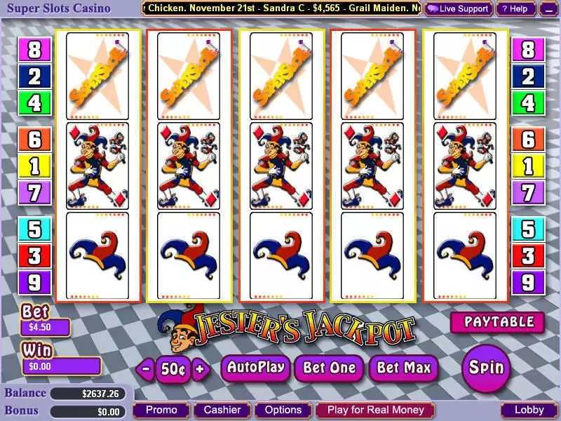 Jester's Jackpot Fun Slot Game made by WGS Technology with 5 Reel and 9 Line