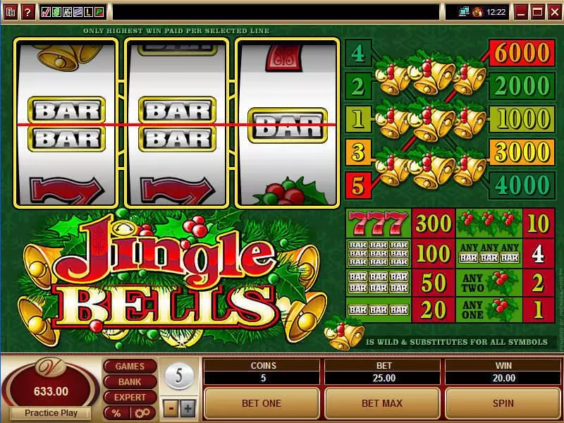 Jingle Bells Fun Slot Game made by Microgaming with 3 Reel and 5 Line