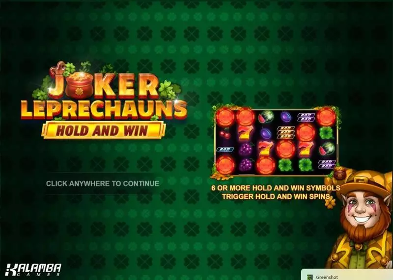 Joker Leprechauns Hold and Win Fun Slot Game made by Kalamba Games with 6 Reel 