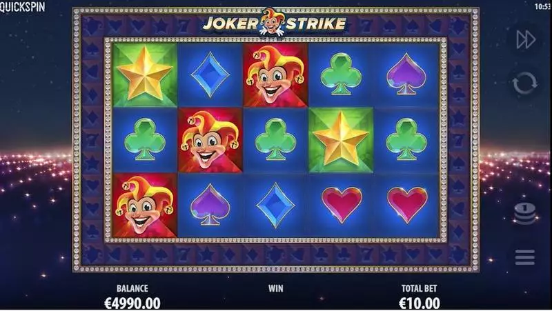 Joker Strike Fun Slot Game made by Quickspin with 5 Reel and 10 Line