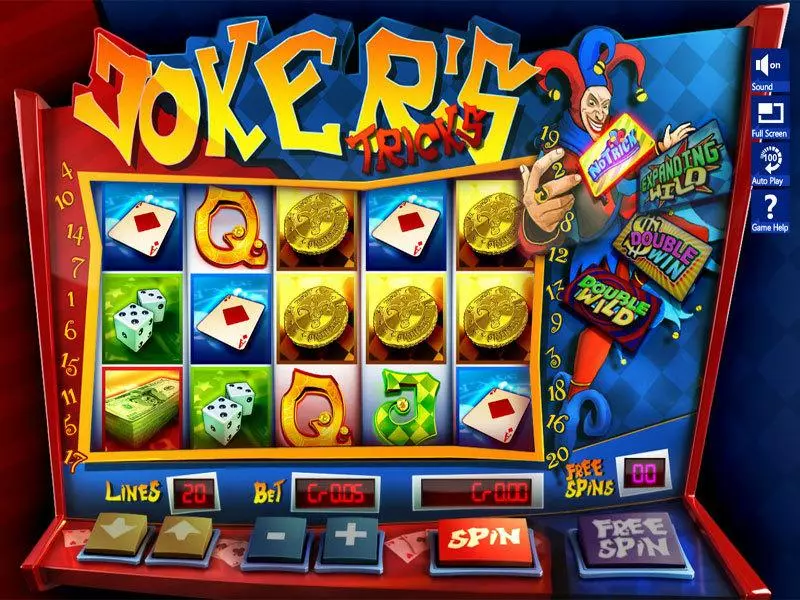 Jokers Tricks Fun Slot Game made by Slotland Software with 5 Reel and 20 Line