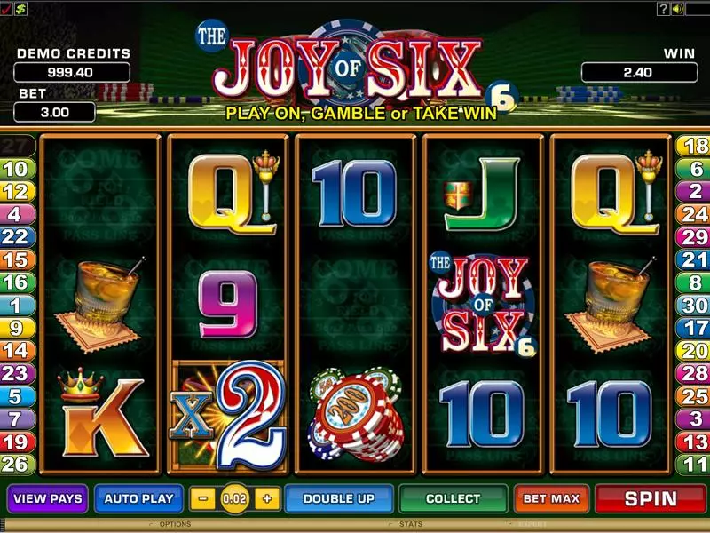 Joy of Six Fun Slot Game made by Microgaming with 5 Reel and 30 Line