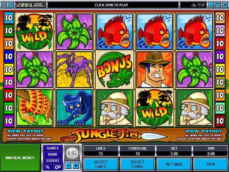 Jungle Jim Fun Slot Game made by Microgaming with 5 Reel and 15 Line
