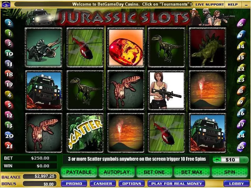 Jurassic Fun Slot Game made by WGS Technology with 5 Reel and 25 Line