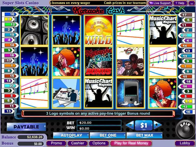 Karaoke Cash Fun Slot Game made by WGS Technology with 5 Reel and 20 Line